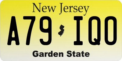 NJ license plate A79IQO