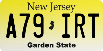 NJ license plate A79IRT