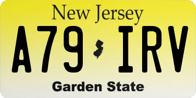 NJ license plate A79IRV