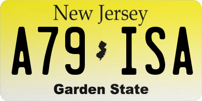 NJ license plate A79ISA