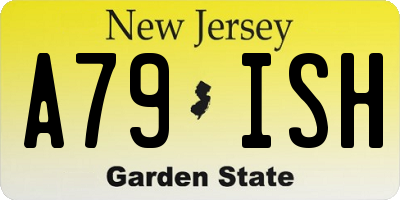 NJ license plate A79ISH