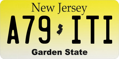 NJ license plate A79ITI