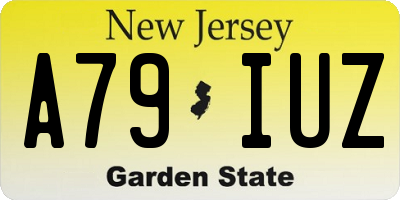 NJ license plate A79IUZ
