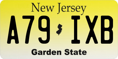 NJ license plate A79IXB