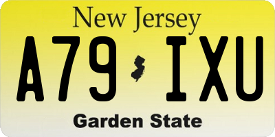 NJ license plate A79IXU