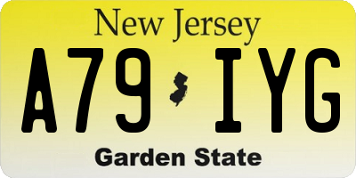 NJ license plate A79IYG