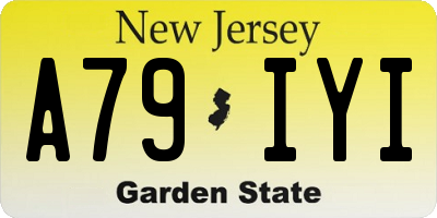 NJ license plate A79IYI