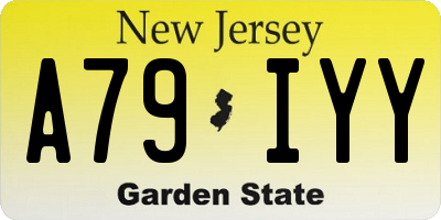 NJ license plate A79IYY