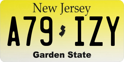 NJ license plate A79IZY