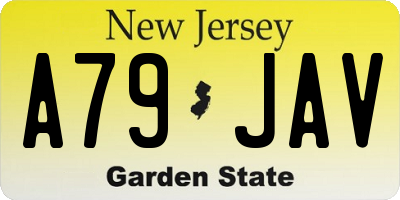 NJ license plate A79JAV