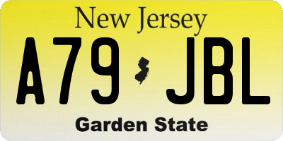 NJ license plate A79JBL