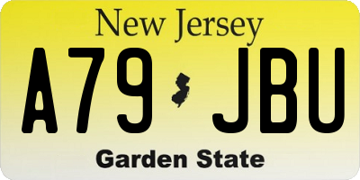 NJ license plate A79JBU