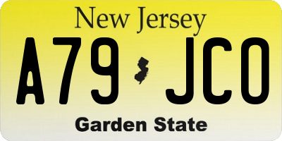 NJ license plate A79JCO