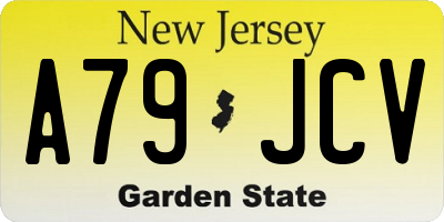 NJ license plate A79JCV