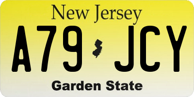 NJ license plate A79JCY