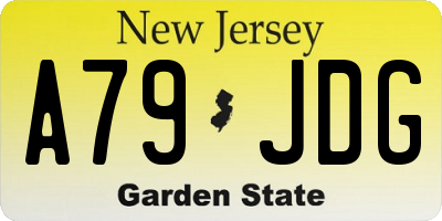 NJ license plate A79JDG