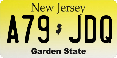 NJ license plate A79JDQ