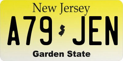 NJ license plate A79JEN