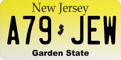 NJ license plate A79JEW