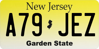 NJ license plate A79JEZ