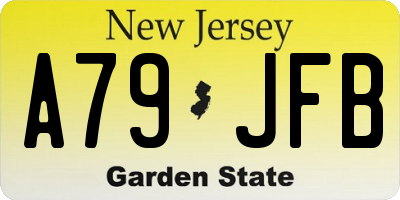 NJ license plate A79JFB