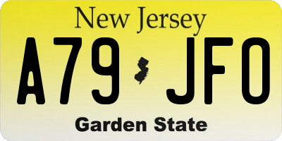 NJ license plate A79JFO
