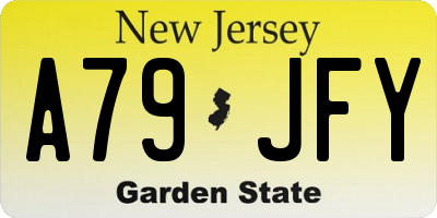 NJ license plate A79JFY