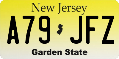 NJ license plate A79JFZ