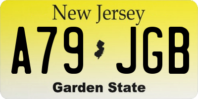NJ license plate A79JGB