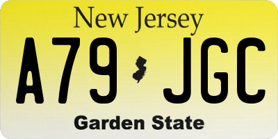 NJ license plate A79JGC