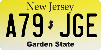 NJ license plate A79JGE