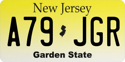 NJ license plate A79JGR