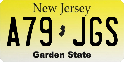 NJ license plate A79JGS