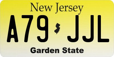 NJ license plate A79JJL
