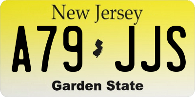 NJ license plate A79JJS