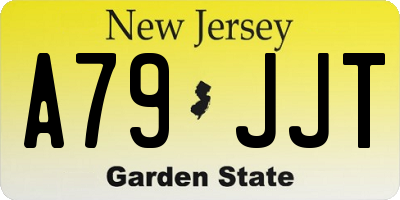 NJ license plate A79JJT