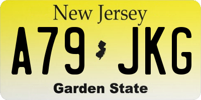 NJ license plate A79JKG