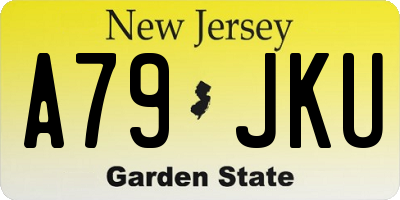 NJ license plate A79JKU