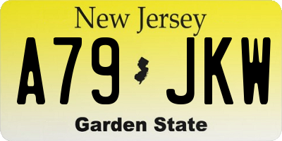 NJ license plate A79JKW