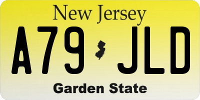 NJ license plate A79JLD