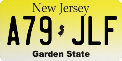 NJ license plate A79JLF