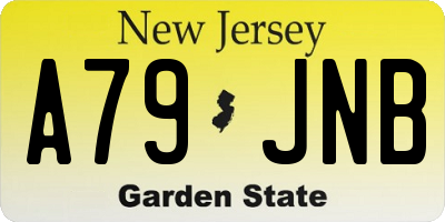 NJ license plate A79JNB