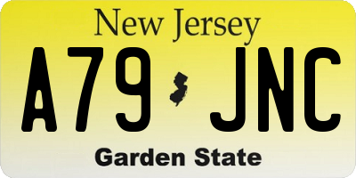 NJ license plate A79JNC