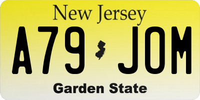 NJ license plate A79JOM