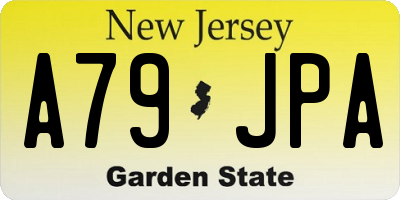 NJ license plate A79JPA