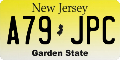 NJ license plate A79JPC