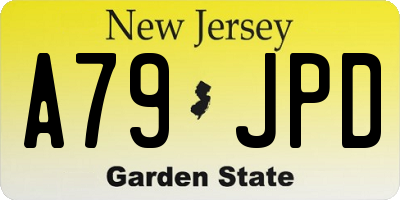 NJ license plate A79JPD