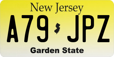 NJ license plate A79JPZ