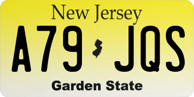 NJ license plate A79JQS