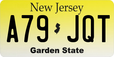 NJ license plate A79JQT